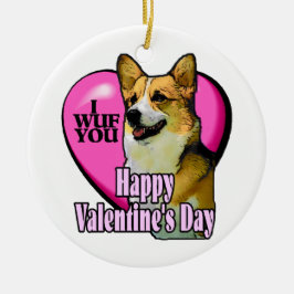 Welsh Corgi Valentijnsdag Keramisch Ornament