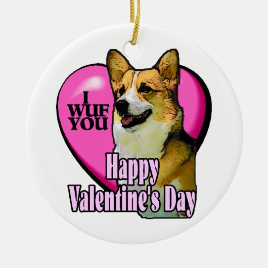 Welsh Corgi Valentijnsdag Keramisch Ornament (Voorkant)