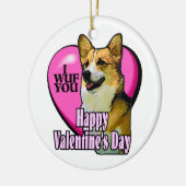 Welsh Corgi Valentijnsdag Keramisch Ornament (Links)