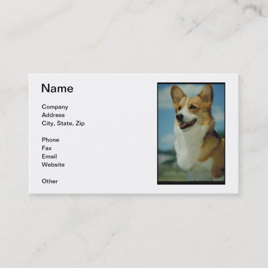 Welsh Corgi Visitekaartjes (Voorkant)