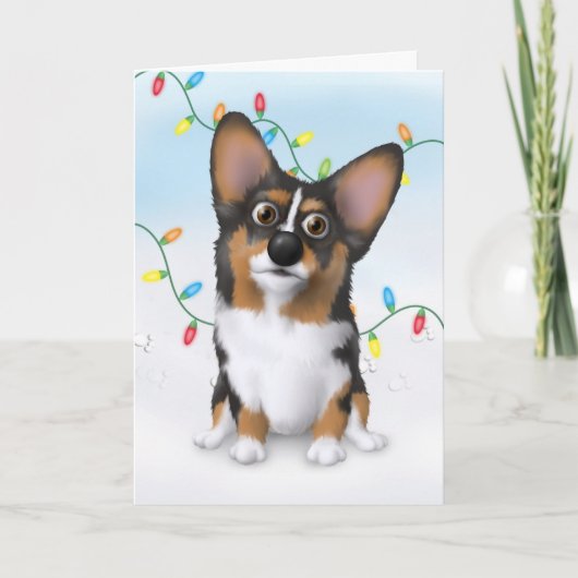Welsh Corgi WC1 Kerstmis Feestdagen Kaart (Voorkant)