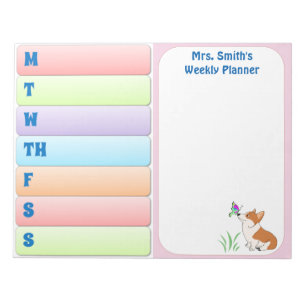 Welsh Corgi Weekly Planner Notitieblok