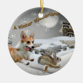 Welsh Corgi Winter Wonderland Ornament (Voorkant)