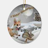 Welsh Corgi Winter Wonderland Ornament (Links)