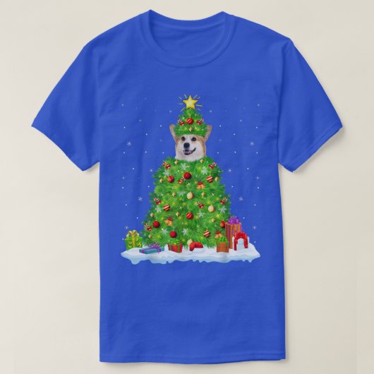 Welsh Corgi Xmas Lighting Tree Welsh Corgi C T-shirt (Design voorkant)