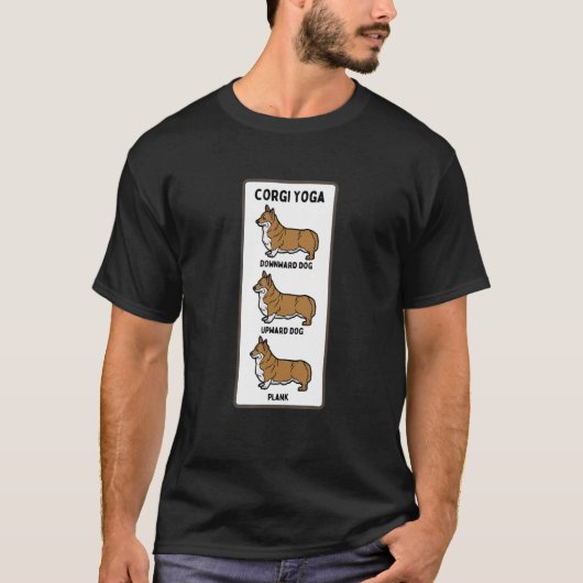 Welsh Corgi Yoga Gekke huiseigenaar Joke Plank Exe T-shirt (Voorkant)