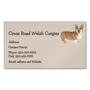 Welsh Corgies Dog Pet Animal Logo Magnetisch Visitekaartje