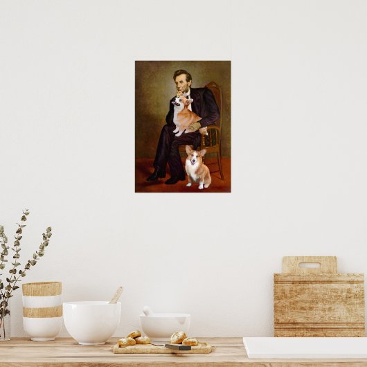 Welsh Corgis Pembroke - two - Lincoln Poster (Keuken)