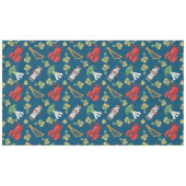 Welsh Costume and Emblemen, Blue Cotton Tablecloth Tafelkleed (Voorkant (Horizontaal))