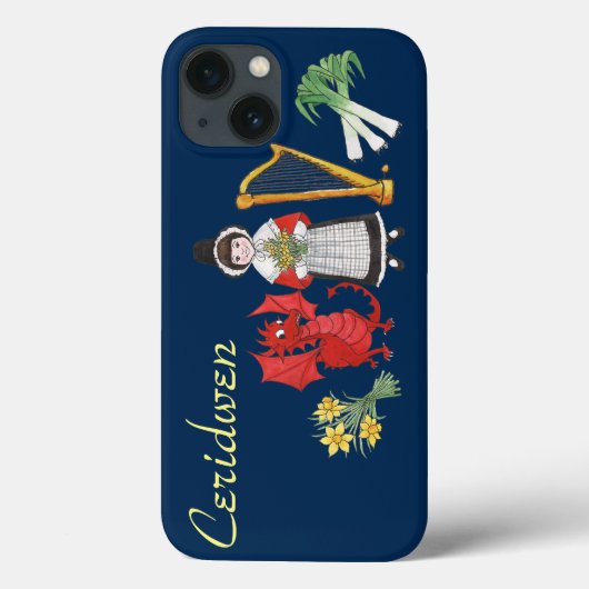 Welsh Costume, Emblems Blue iPhone 6 Xtreme Hoesje (Achterkant)