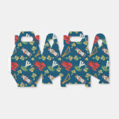 Welsh Costume en Emblemen op Blue Gable Favor Box Bedankdoosjes (Uitgevouwen)