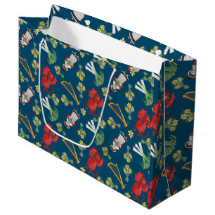 Welsh Costume en Emblemen op Blue Large Gift Bag Cadeautasje