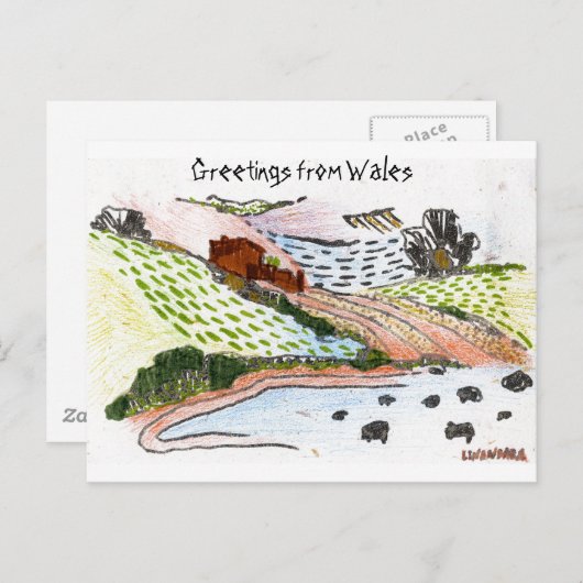 Welsh Countryside Briefkaart (Voorkant / Achterkant)