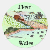 Welsh Countryside Ronde Sticker (Voorkant)