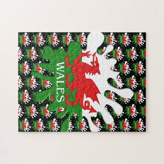 Welsh Cymru Flag Legpuzzel (Horizontaal)