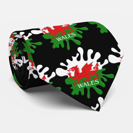 Welsh Cymru Flag Stropdas (Opgerold)
