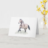 Welsh D Horse Birthday Card Kaart (Gele Bloem)