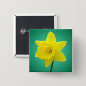 Welsh Daffodil - IV - Square Vierkante Button 5,1 Cm (Voorkant /achterkant)