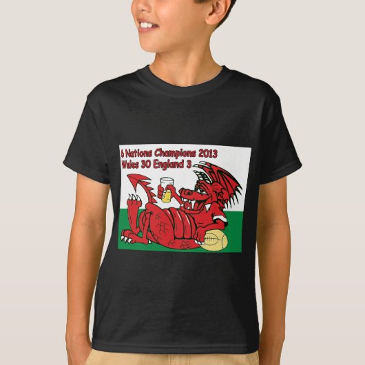 Welsh Dragon, 6 Nations Champions, Wales/England T-shirt (Voorkant)