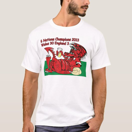 Welsh Dragon, 6 Nations Champions, Wales/England T-shirt (Voorkant)