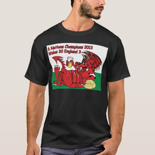 Welsh Dragon, 6 Nations Champions, Wales/England T-shirt (Voorkant)