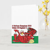 Welsh Dragon, 6 Nations Champions, Wales tegen Eng Kaart (Gele Bloem)