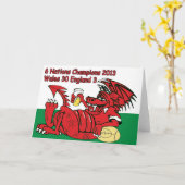 Welsh Dragon, 6 Nations Champions, Wales tegen Eng Kaart (Gele Bloem)
