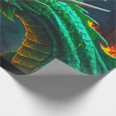 Welsh Dragon biedt verwarming voor Engels kasteel Cadeaupapier (Hoek)