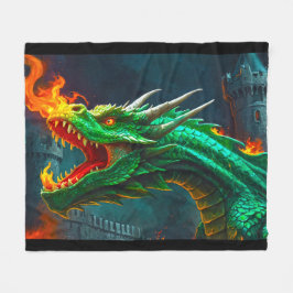 Welsh Dragon biedt verwarming voor Engels kasteel Fleece Deken