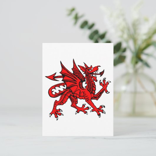 Welsh dragon briefkaart (Staand voorkant)