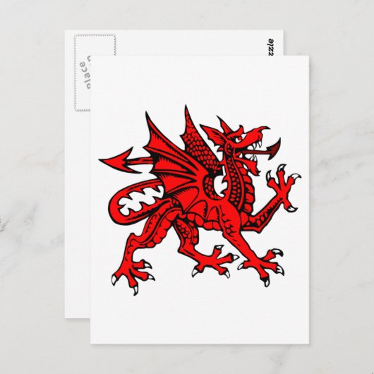 Welsh dragon briefkaart (Voorkant / Achterkant)