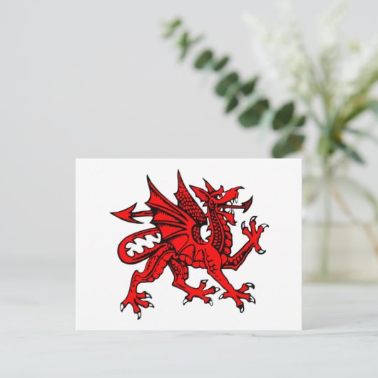 Welsh dragon briefkaart (Staand voorkant)