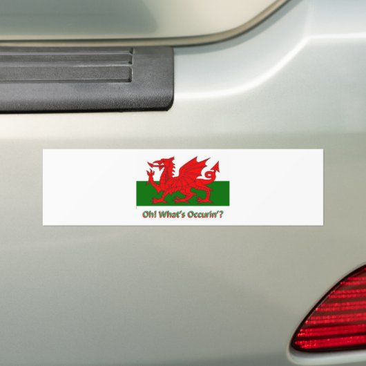 welsh dragon bumpersticker (Op auto)