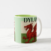 Welsh dragon coffee mug  tweekleurige koffiemok (Voorkant rechts)