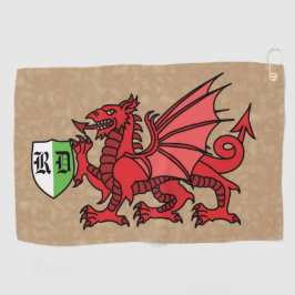 Welsh Dragon Custom Monogram Golfhanddoek