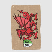 Welsh Dragon Custom Monogram Golfhanddoek (Voorkant)