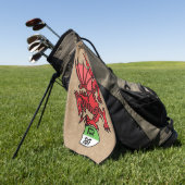 Welsh Dragon Custom Monogram Golfhanddoek (Groen)