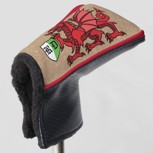 Welsh Dragon Custom Monogram Golfheadcover (3/4 voorkant)