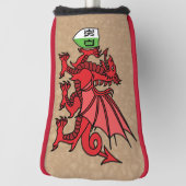 Welsh Dragon Custom Monogram Golfheadcover (Draai 90)