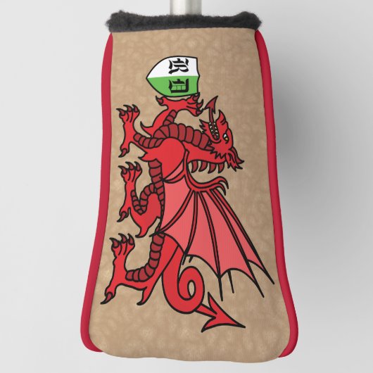 Welsh Dragon Custom Monogram Golfheadcover (Draai 90)