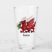 Welsh Dragon Custom Name and Monogram Glas (Voorkant)
