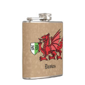 Welsh Dragon Custom Name and Monogram Heupfles (Rechts)