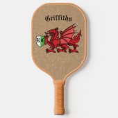 Welsh Dragon Custom Name and Monogram Pickleball Paddle (Voorkant)
