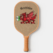 Welsh Dragon Custom Name and Monogram Pickleball Paddle (Achterkant)