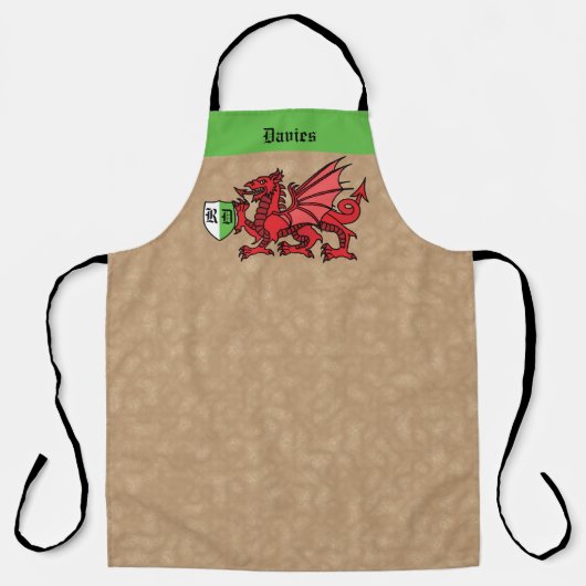 Welsh Dragon Custom Name and Monogram Schort (Voorkant)