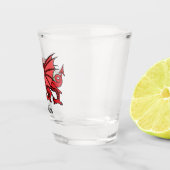 Welsh Dragon Custom Name and Monogram Shot Glas (Rechts)
