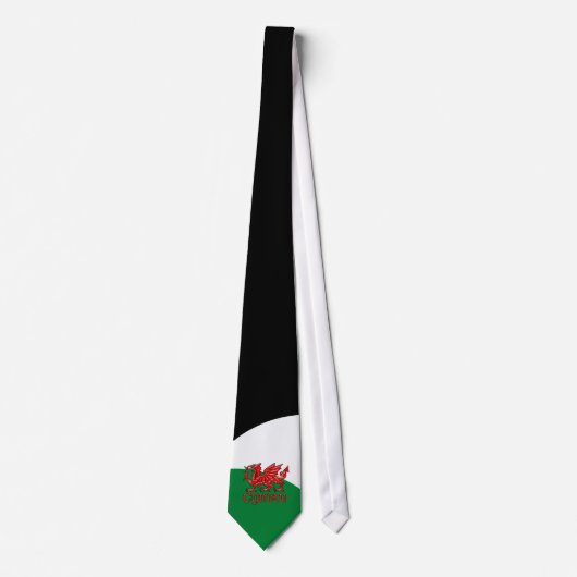 Welsh Dragon Cymru Stropdas Green Red White Wales (Voorkant)