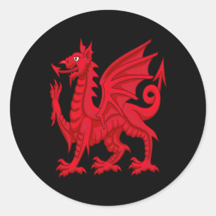 Welsh Dragon Cymru vlag Cardiff Welsh Ronde Sticker