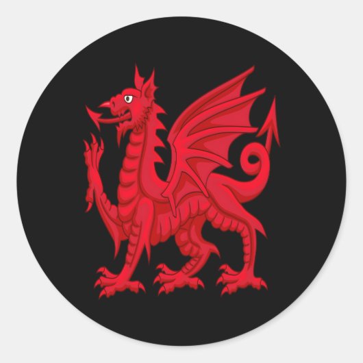 Welsh Dragon Cymru vlag Cardiff Welsh Ronde Sticker (Voorkant)