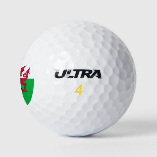 Welsh dragon flag golfballen (Logo)
